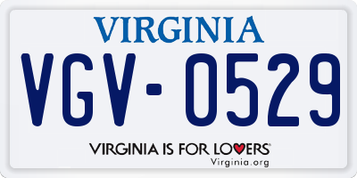 VA license plate VGV0529