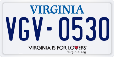 VA license plate VGV0530