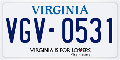 VA license plate VGV0531