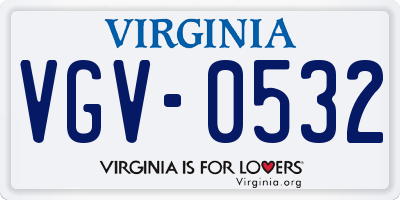 VA license plate VGV0532