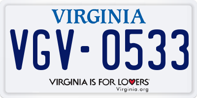 VA license plate VGV0533