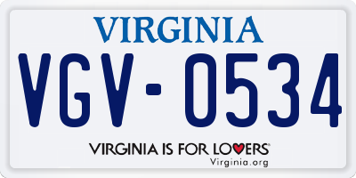 VA license plate VGV0534
