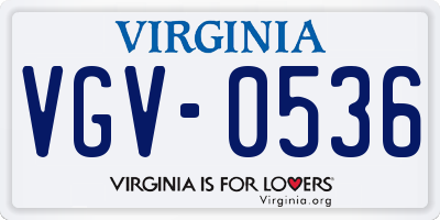 VA license plate VGV0536
