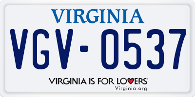 VA license plate VGV0537