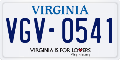 VA license plate VGV0541