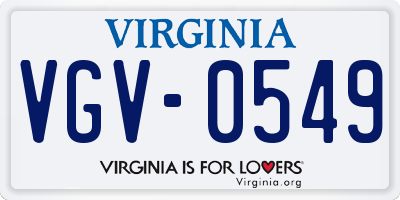 VA license plate VGV0549