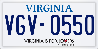 VA license plate VGV0550
