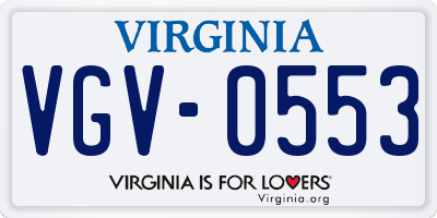 VA license plate VGV0553