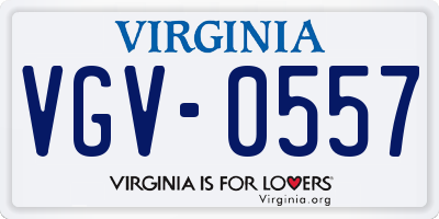 VA license plate VGV0557