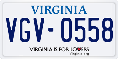 VA license plate VGV0558