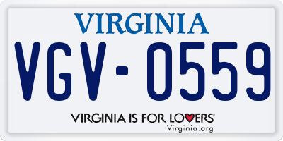VA license plate VGV0559