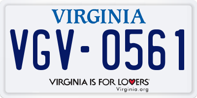 VA license plate VGV0561
