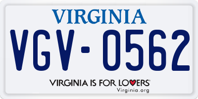 VA license plate VGV0562