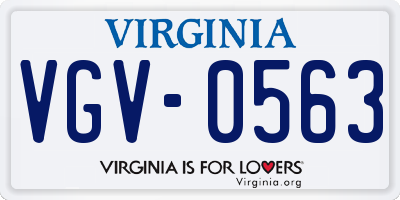VA license plate VGV0563