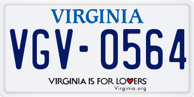 VA license plate VGV0564