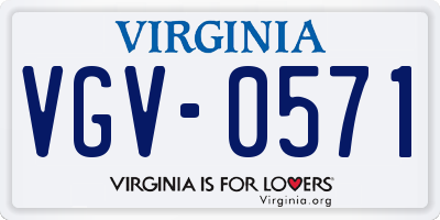 VA license plate VGV0571