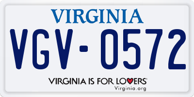 VA license plate VGV0572