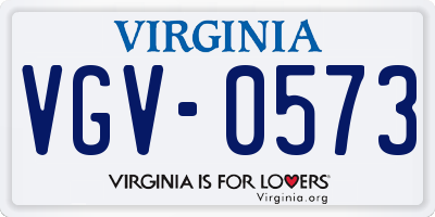 VA license plate VGV0573