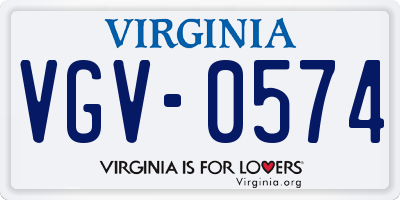 VA license plate VGV0574