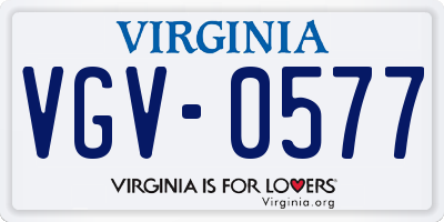 VA license plate VGV0577