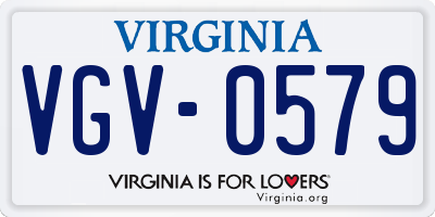 VA license plate VGV0579