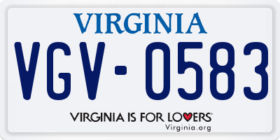 VA license plate VGV0583