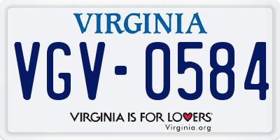 VA license plate VGV0584