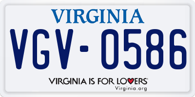 VA license plate VGV0586
