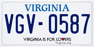 VA license plate VGV0587