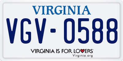 VA license plate VGV0588
