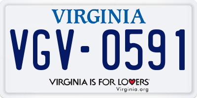 VA license plate VGV0591