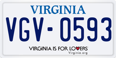 VA license plate VGV0593