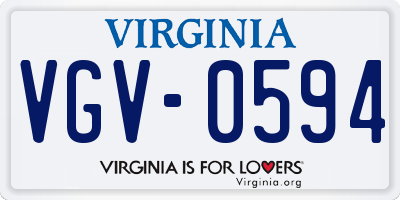 VA license plate VGV0594