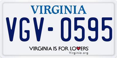 VA license plate VGV0595