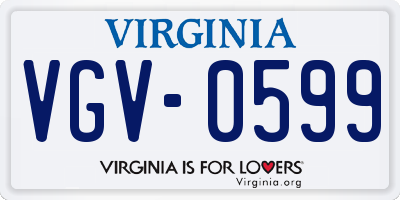 VA license plate VGV0599