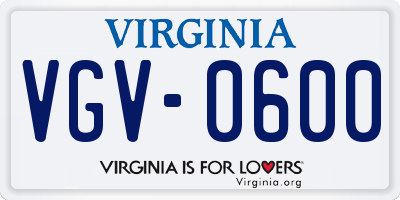 VA license plate VGV0600