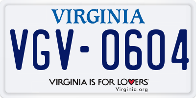 VA license plate VGV0604