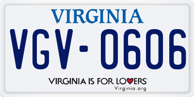 VA license plate VGV0606