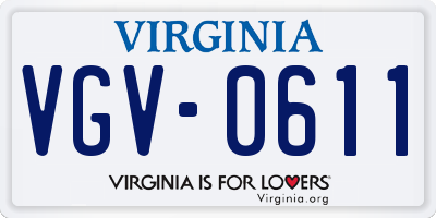 VA license plate VGV0611