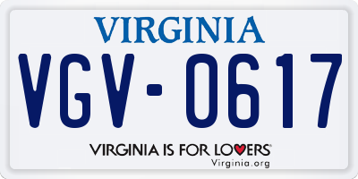 VA license plate VGV0617