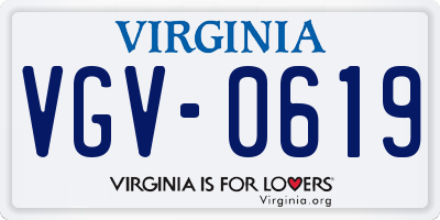 VA license plate VGV0619