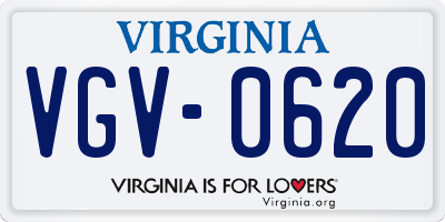 VA license plate VGV0620