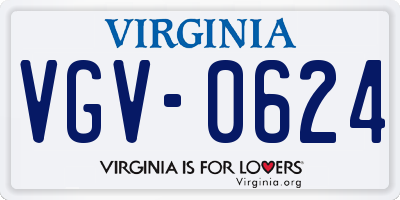 VA license plate VGV0624