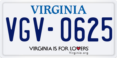 VA license plate VGV0625