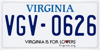 VA license plate VGV0626