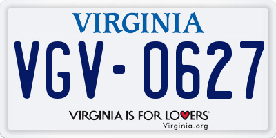 VA license plate VGV0627