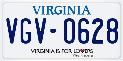 VA license plate VGV0628