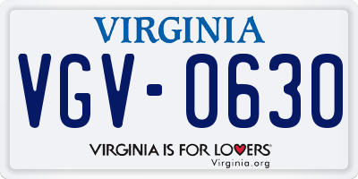VA license plate VGV0630