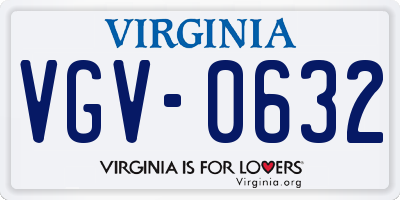 VA license plate VGV0632