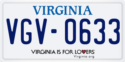 VA license plate VGV0633